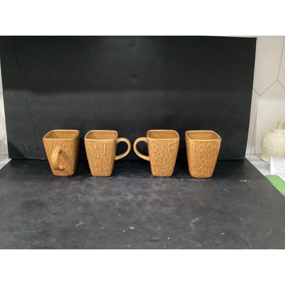Style Eyes by Baum Bros Coffee Mug Tea Leaves Collection Glazed Set of 4